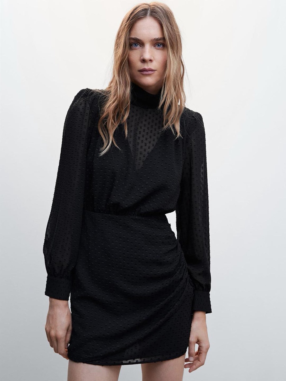 MANGO Styled Back Sustainable Plumeti Dress